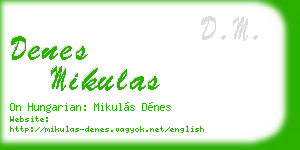denes mikulas business card